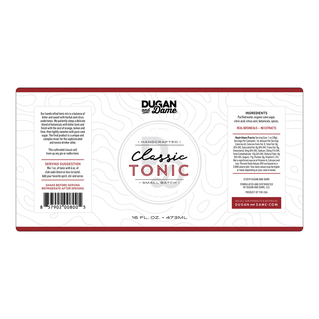 Dugan and Dame Classic Tonic Label