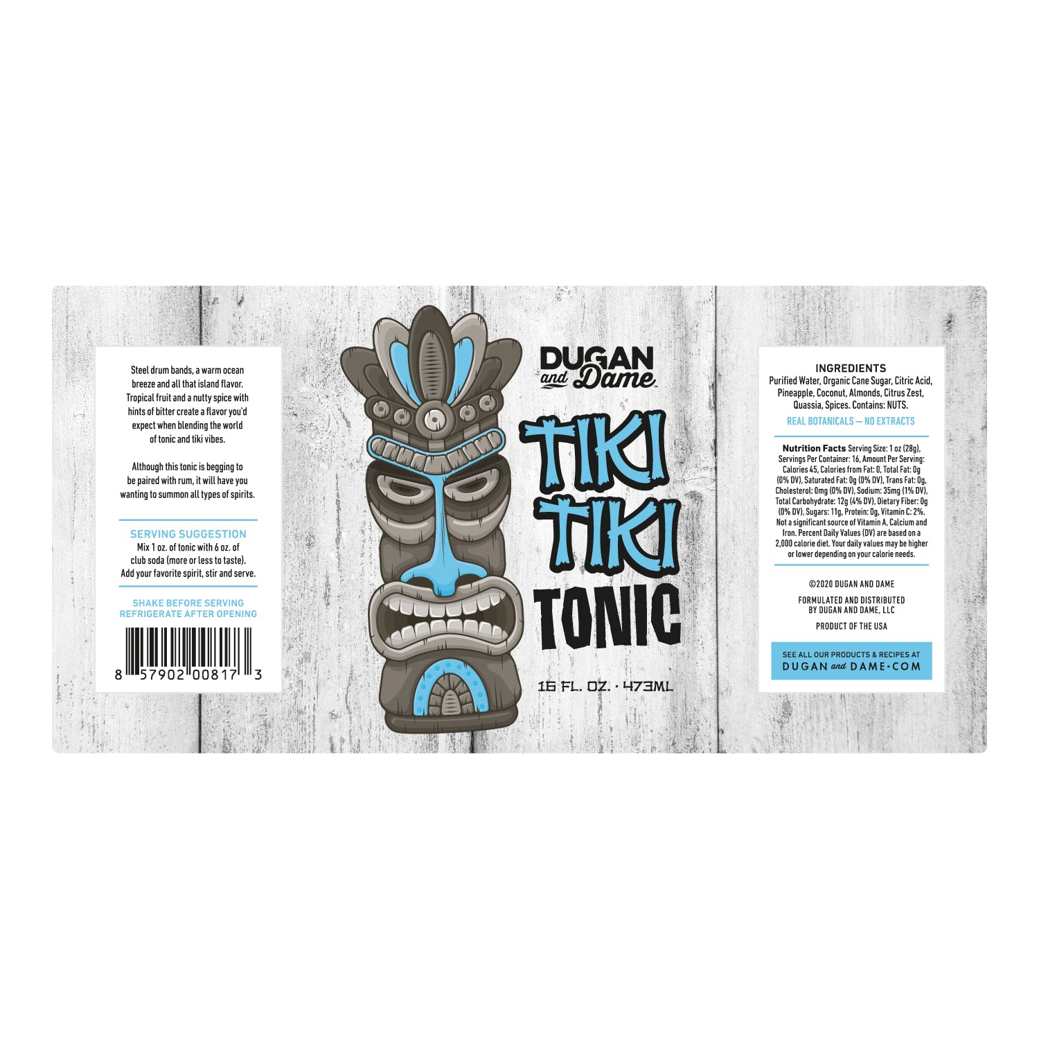 Dugan and Dame Tiki Tiki Tonic Label